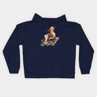 Hoopoe Bird On A tree 2.0 Kids Hoodie